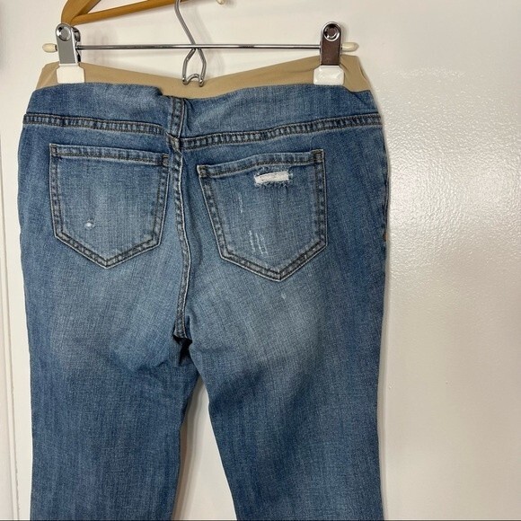 Indigo Blue Distressed Skinny Maternity Jeans Size Small - Picture 3 of 5
